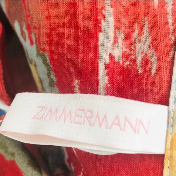 NWOT Zimmermann Red Palm Style Alight Pocket Detail  Kids Playsuit. Size 2T - Picture 5 of 10